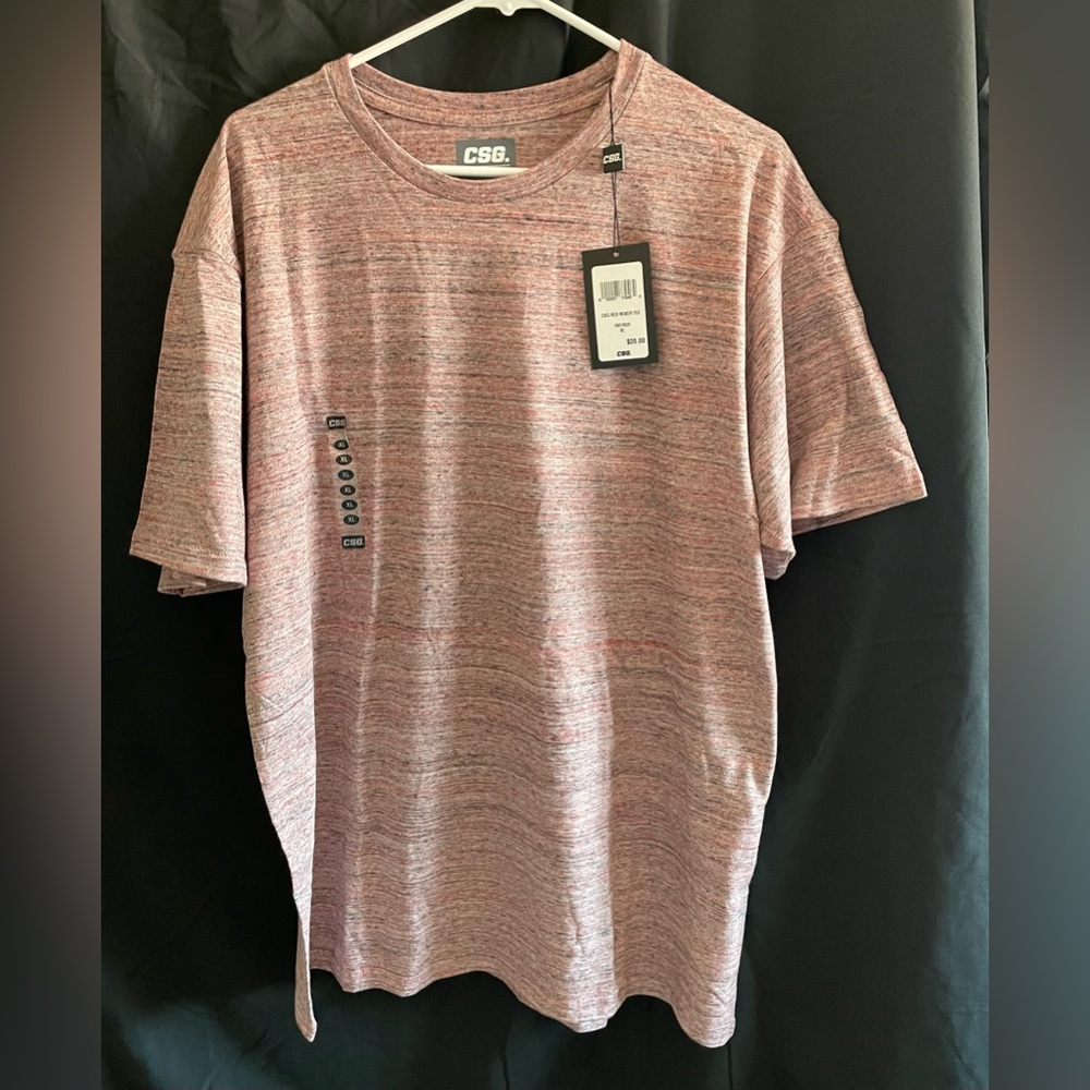 CSG Men's Short Sleeve Heathered Pink Tee